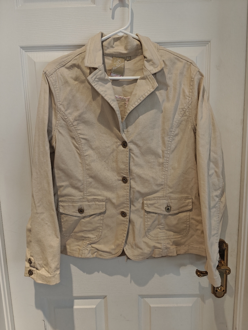 LADY HATHAWAY Beige Utility Button Down Jacket